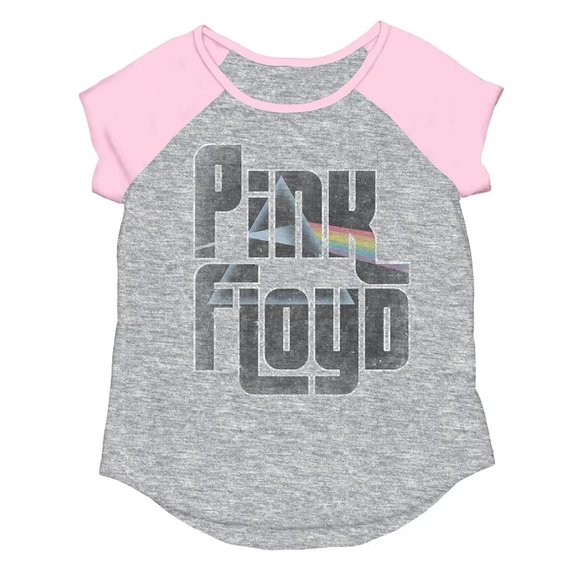 Pink Floyd Dark Side of the Moon Raglan rock T-Shirt 6X 7 8 Girls 4-12 NWT - Picture 1 of 2